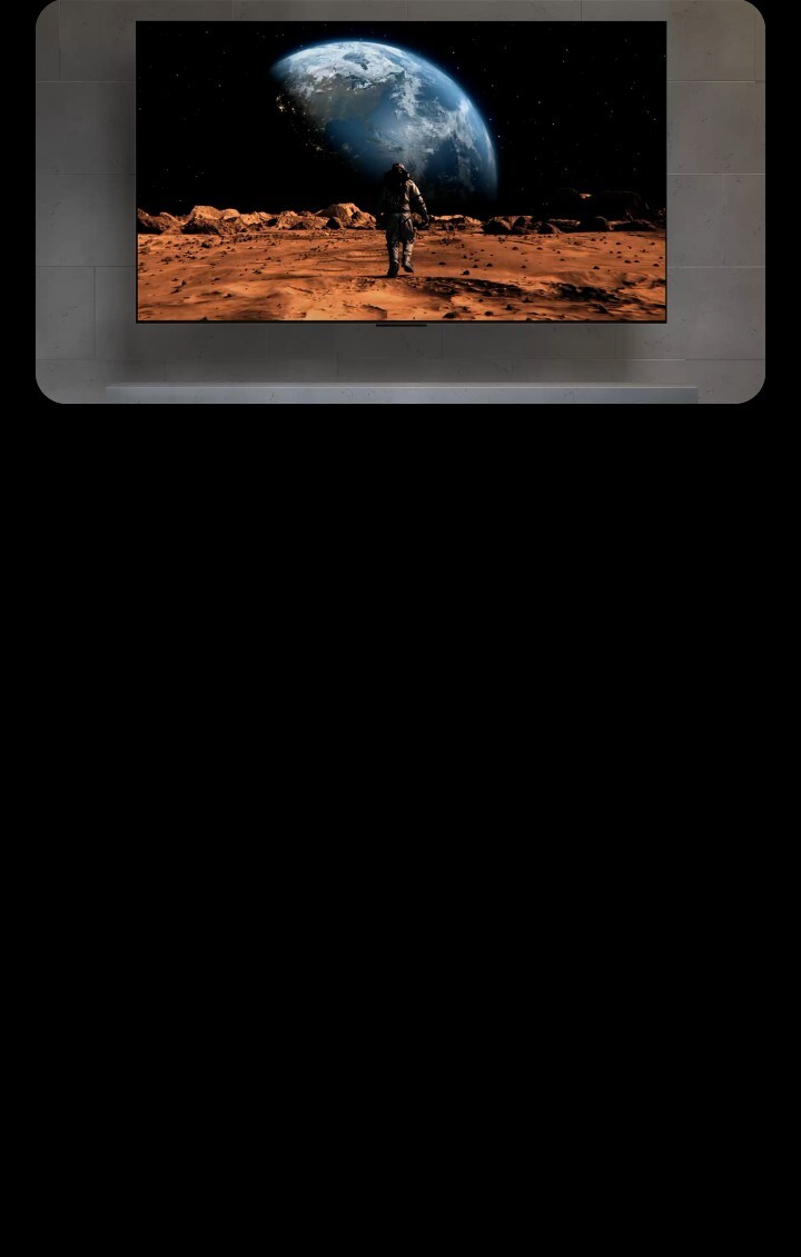 Riesige Typografie, komplett kabellos. Die Typografie verblasst und gibt den Blick auf einen Fernseher frei, unter dem ein Wirrwarr aus Kabeln liegt. Plötzlich verschwinden die Kabel und der Fernseher wird noch tiefer an der Wand befestigt, um ein aufgeräumteres Erscheinungsbild zu erzielen. Dies unterstreicht, wie die komplett kabellosen LG OLED TVs Kabelgewirr beseitigen und eine einfache, bündige Installation ermöglichen.