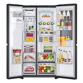 front view full door open with food