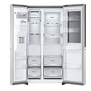 LG Side-by-Side mit InstaView Door-in-Door® | Craft Ice Kugeln | Eis-, Crushed Ice- und Wasserspender | 635 Liter Kapazität | Energieeffizienzklasse E | Festwasseranschluss | Brushed Steel | GSXV90BSDE, GSXV90BSDE