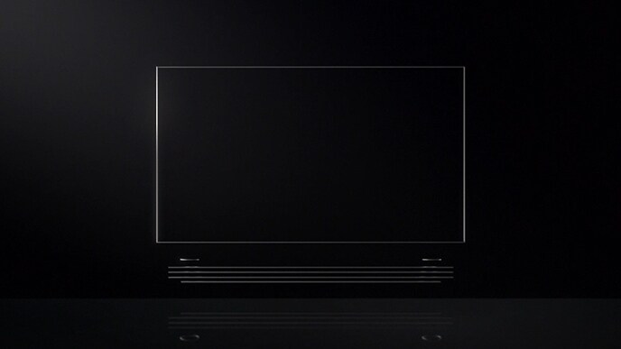 Dünne silberne Kontur, die das Erscheinungsbild des LG SIGNATURE OLED TV W anzeigt.