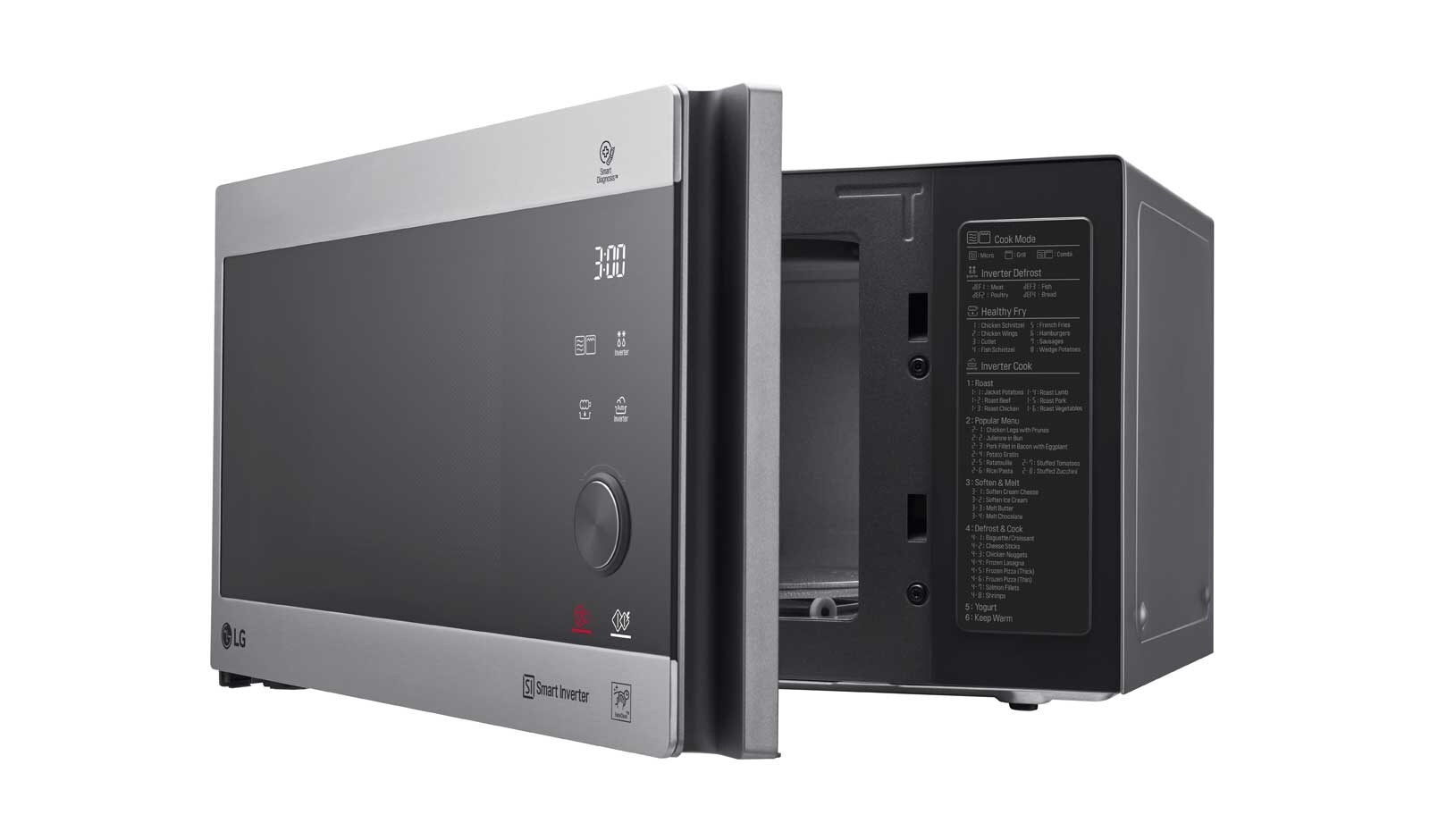 LG Mikrowelle mit Smart Inverter Technologie, Quarz Grill und 25 Liter Kapazität und I-Wave Technologie, MH6565CPS