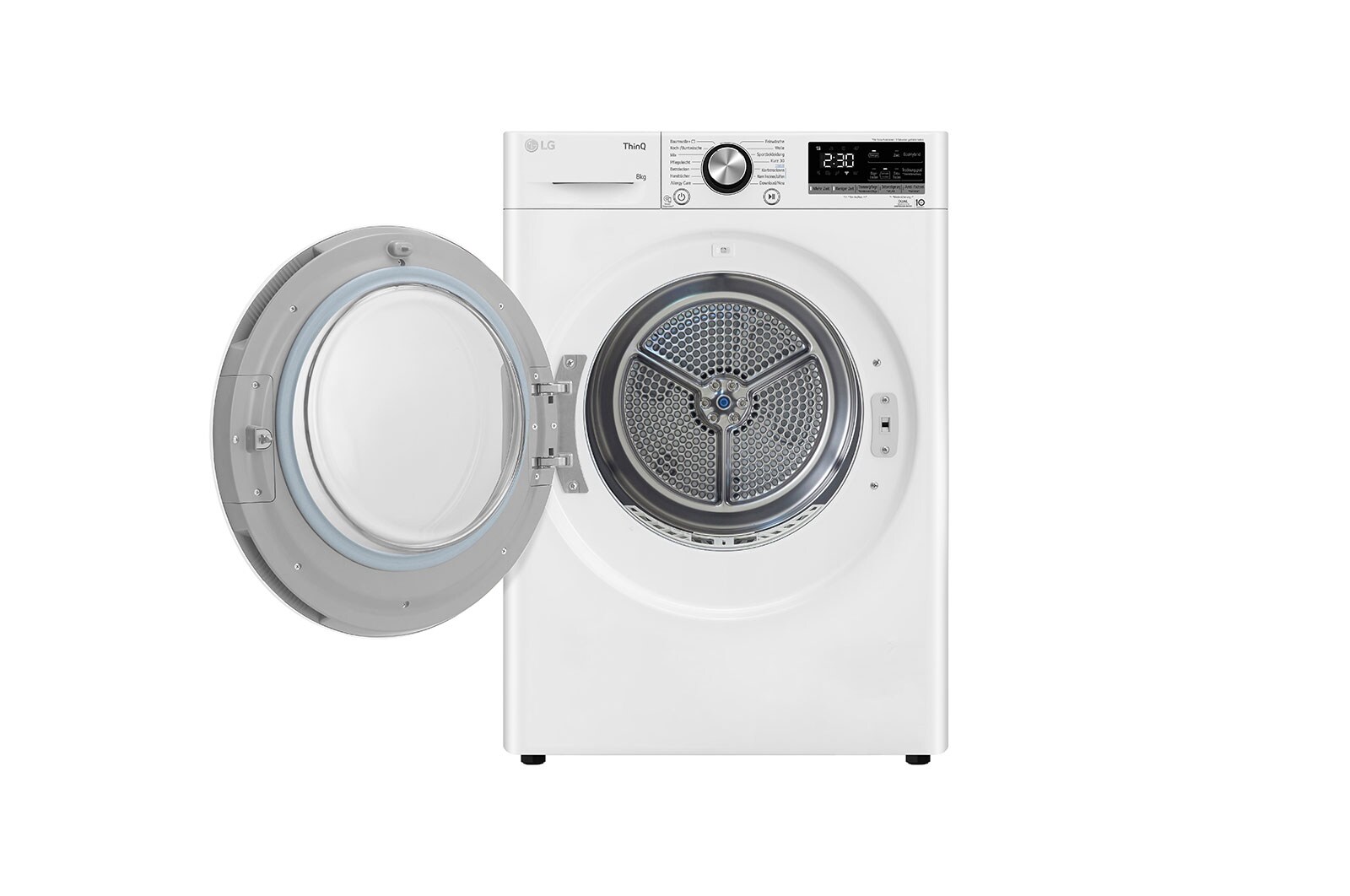LG Trockner mit Dual Inverter Wärmepumpentechnologie & Sicherheitsglastür | Automatisch selbstreinigender Kondensator | 8 kg Fassungsvermögen | Wi-Fi-Funktion | EEK A+++ | RT80V9W, RT80V9W