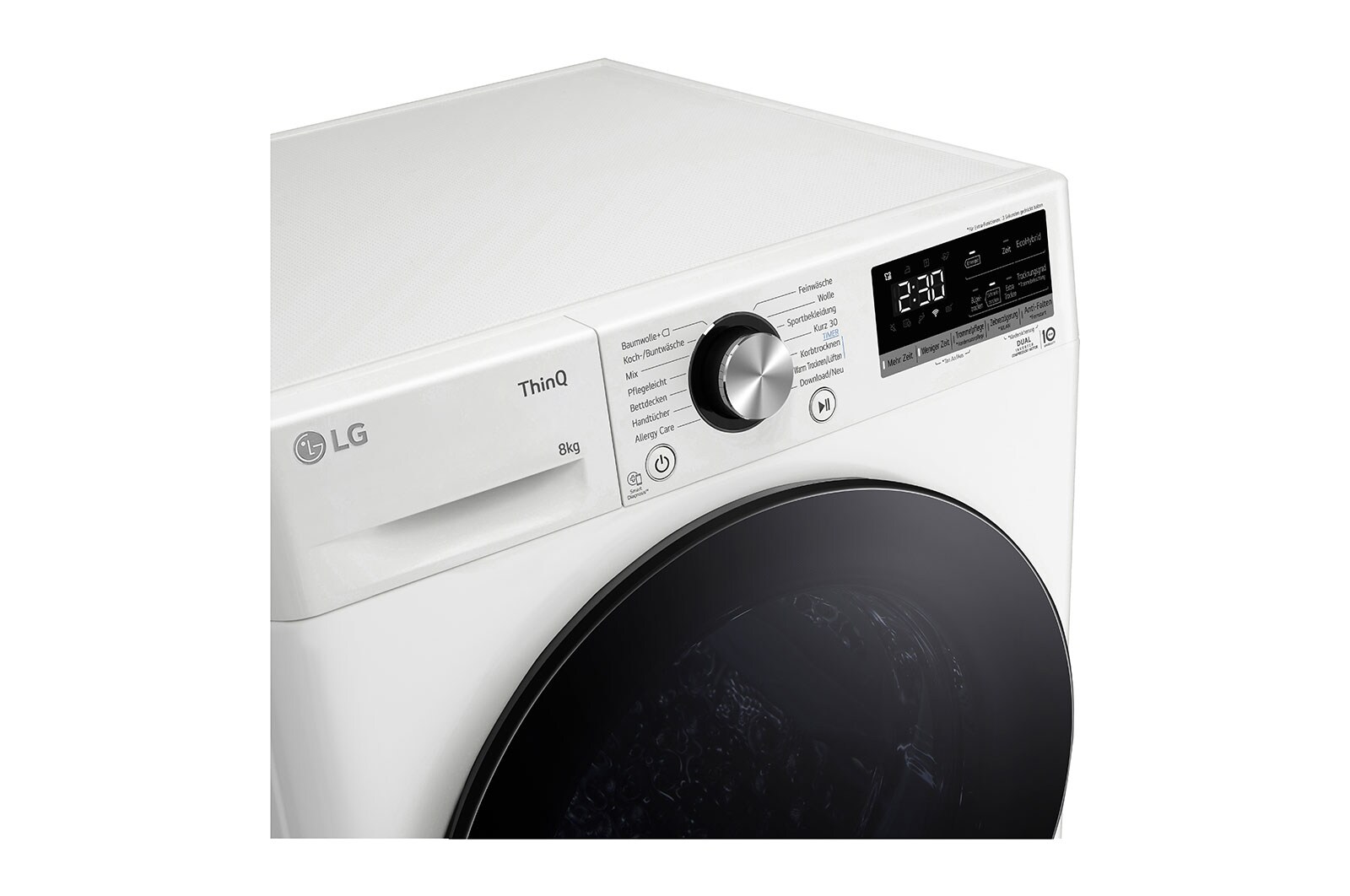 LG Trockner mit Dual Inverter Wärmepumpentechnologie & Sicherheitsglastür | Automatisch selbstreinigender Kondensator | 8 kg Fassungsvermögen | Wi-Fi-Funktion | EEK A+++ | RT80V9W, RT80V9W