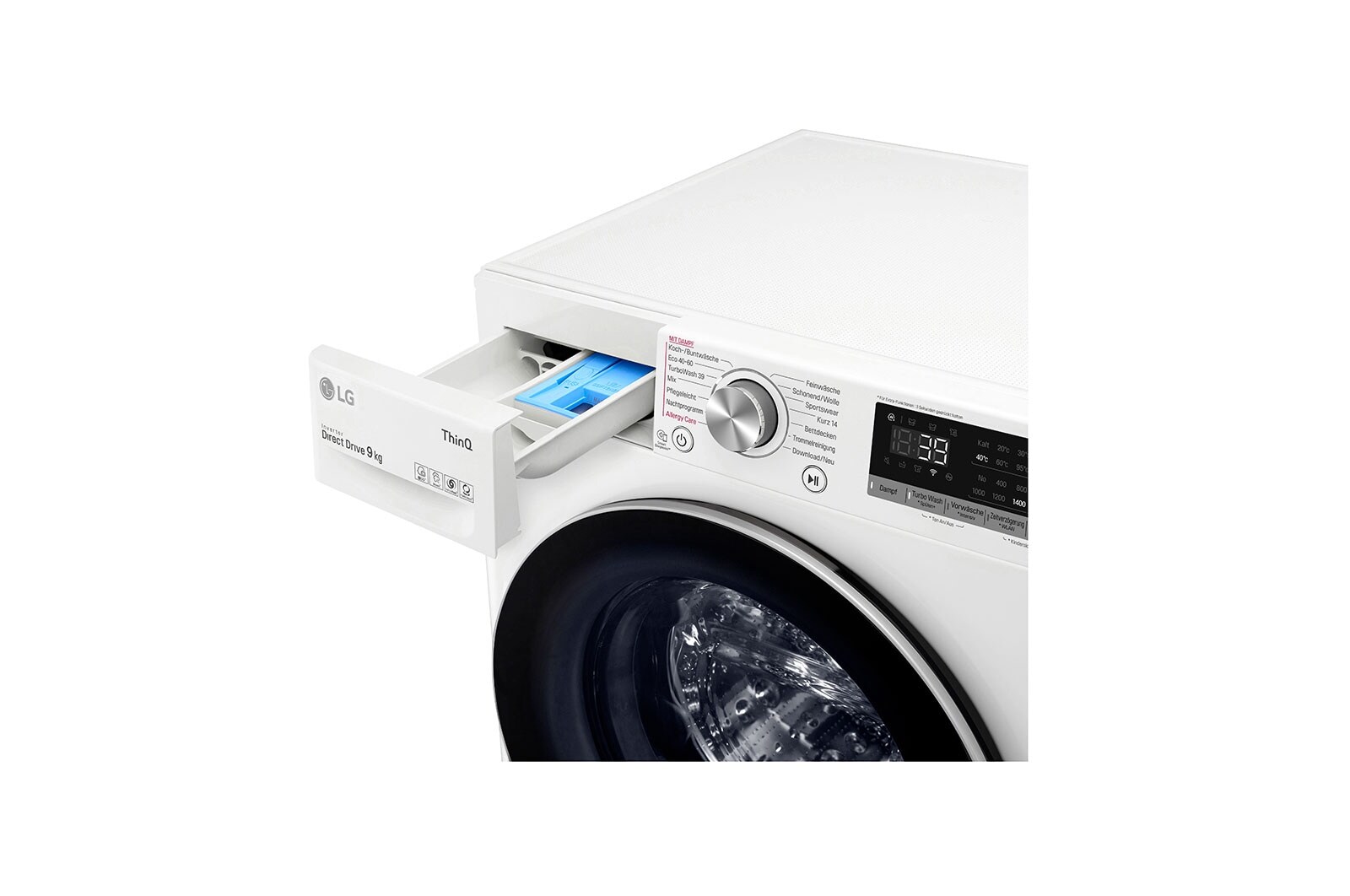 LG Waschmaschine | 9 kg | Energieeffizienzklasse A | AI DD® | Steam | TurboWash® 360°, F4WV709P1E