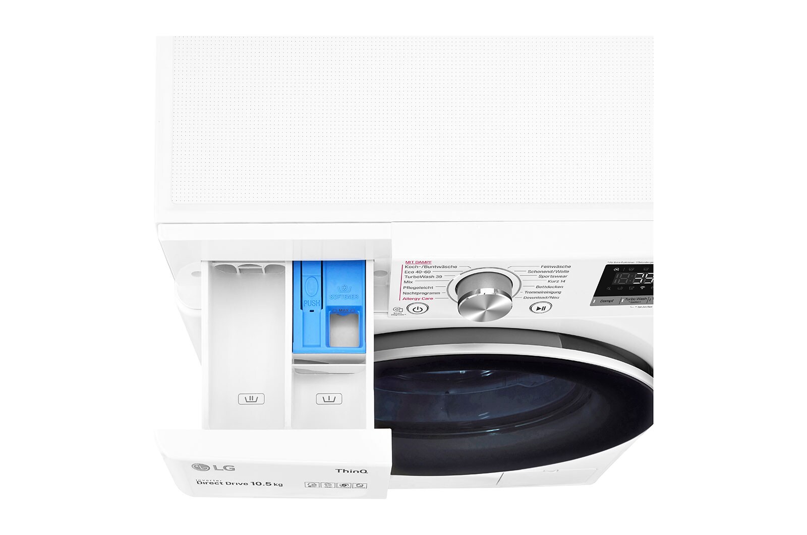 LG Waschmaschine mit AI DD® | 10,5 kg | Energieeffizienzklasse A | 1.400 U./Min. | Steam | TurboWash® 360° | Wi-Fi-Funktion, F4WV710P1E