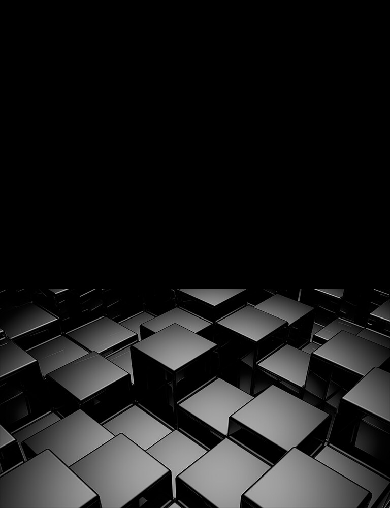 Des cubes gris de différentes tailles sont disposés aléatoirement.