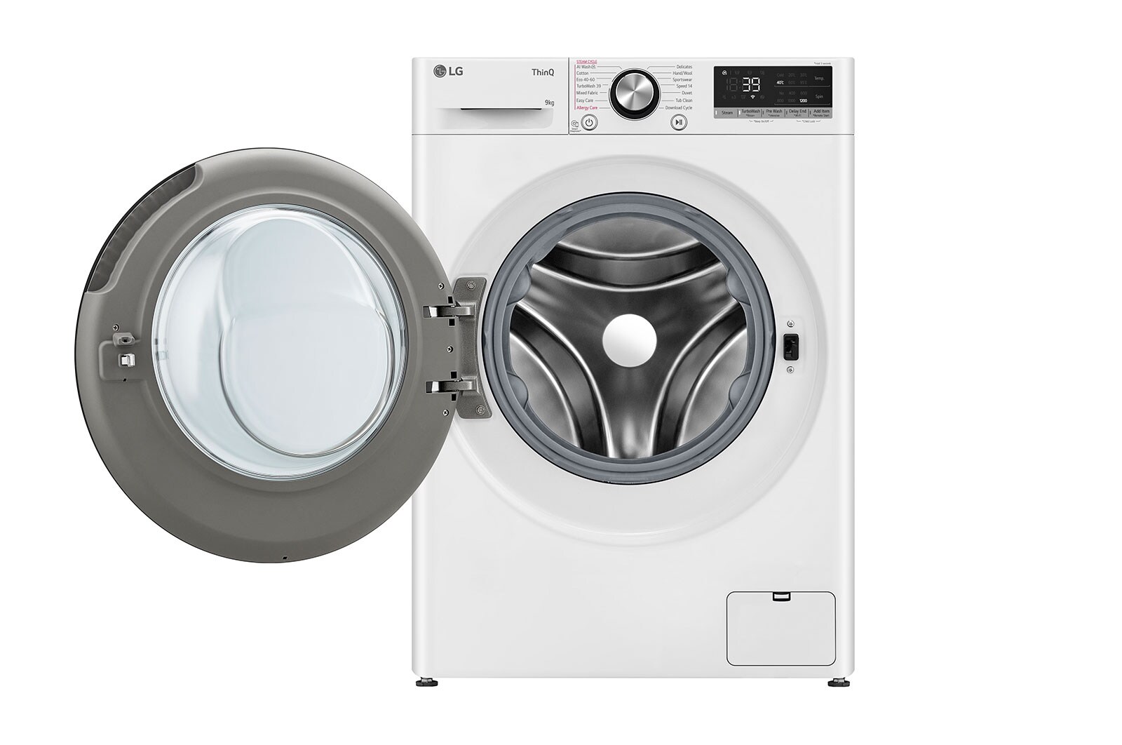 LG Lave-linge d'une capacité de 9 kg | Slim Fit | Efficacité énergétique A | 1200 tr/min. | Blanc avec anneau hublot noir | F2V7SLIM9, F2V7SLIM9