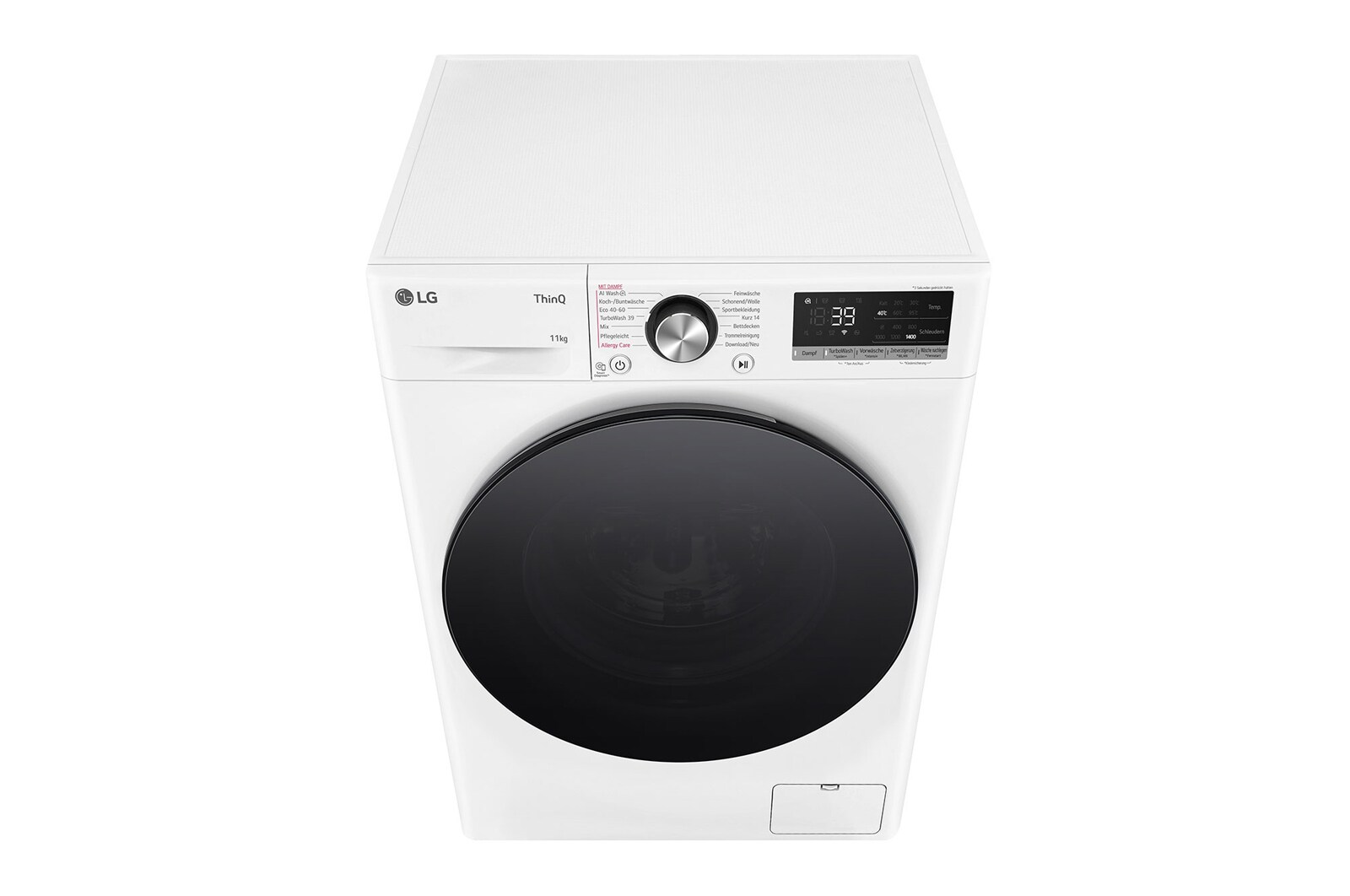 LG Lave-linge d'une capacité de 11 kg | EEK A | 1.400 tr/min. | Blanc avec anneau hublot noir | F4WR701Y, F4WR701Y