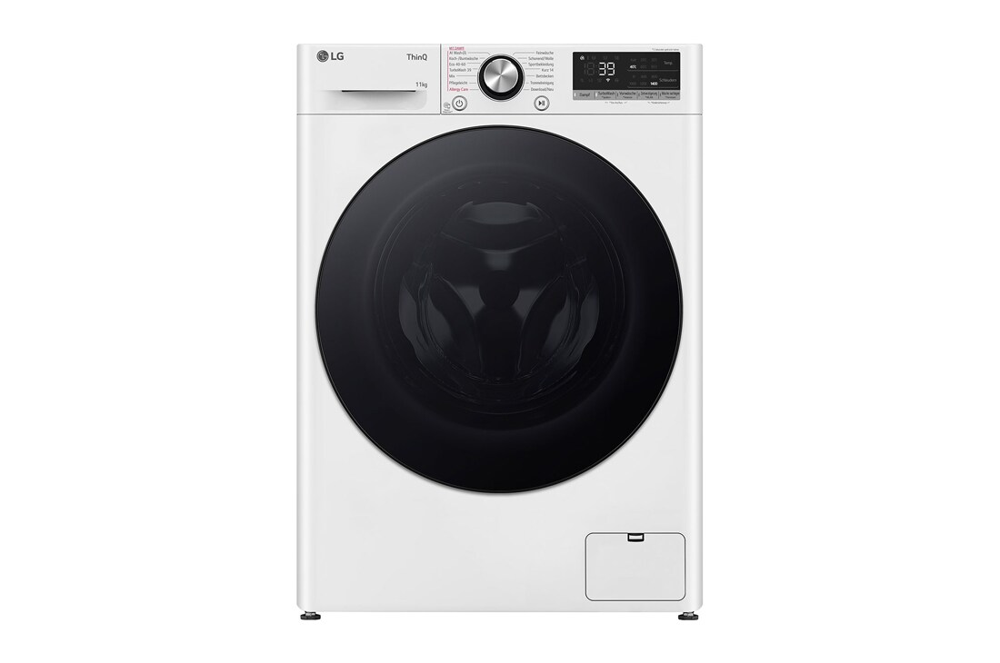 LG Lave-linge d'une capacité de 11 kg | EEK A | 1.400 tr/min. | Blanc avec anneau hublot noir | F4WR701Y, F4WR701Y