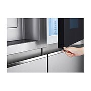LG Side-by-Side avec InstaView Door-in-Door® | Boules de glace Craft | Distributeur de glace, glace pilée et eau | Capacité de 635 litres | Classe d'efficacité énergétique E | Raccordement fixe à l'eau | Brushed Steel | GSXV90BSDE, GSXV90BSDE