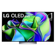 Vue avant du LG OLED avec l’emblème 10 Years World No.1 OLED affiché à l’écran.