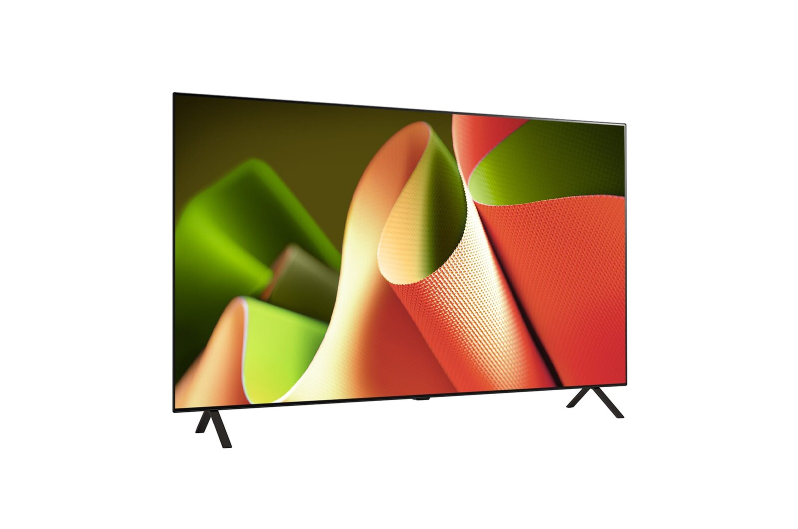 Slightly-angled left-facing side view of LG OLED TV, OLED B4