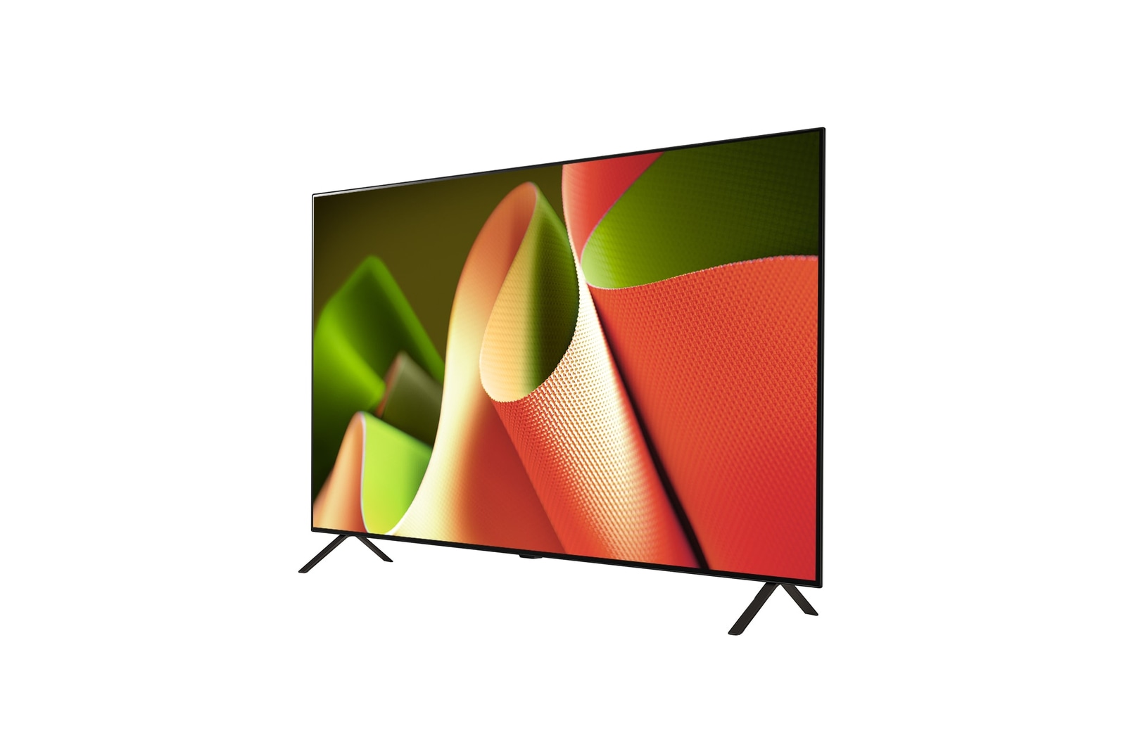Slightly-angled right-facing side view of LG OLED TV, OLED B4