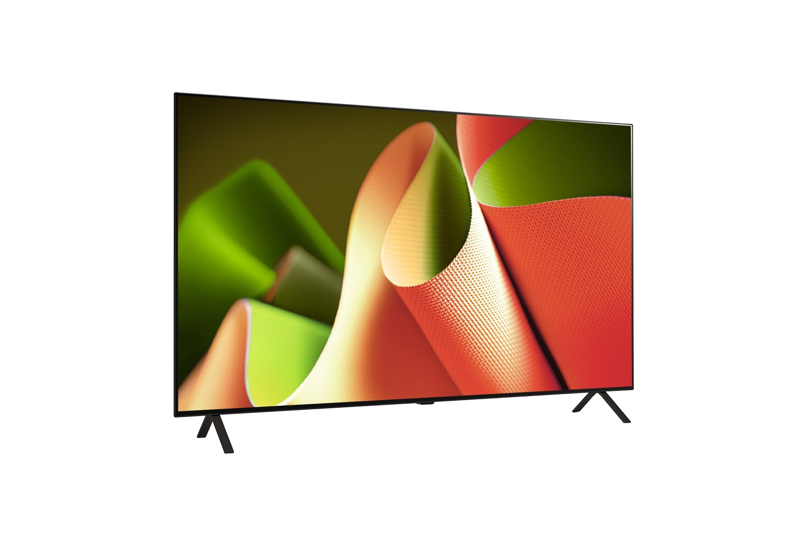 Slightly-angled left-facing side view of LG OLED TV, OLED B4
