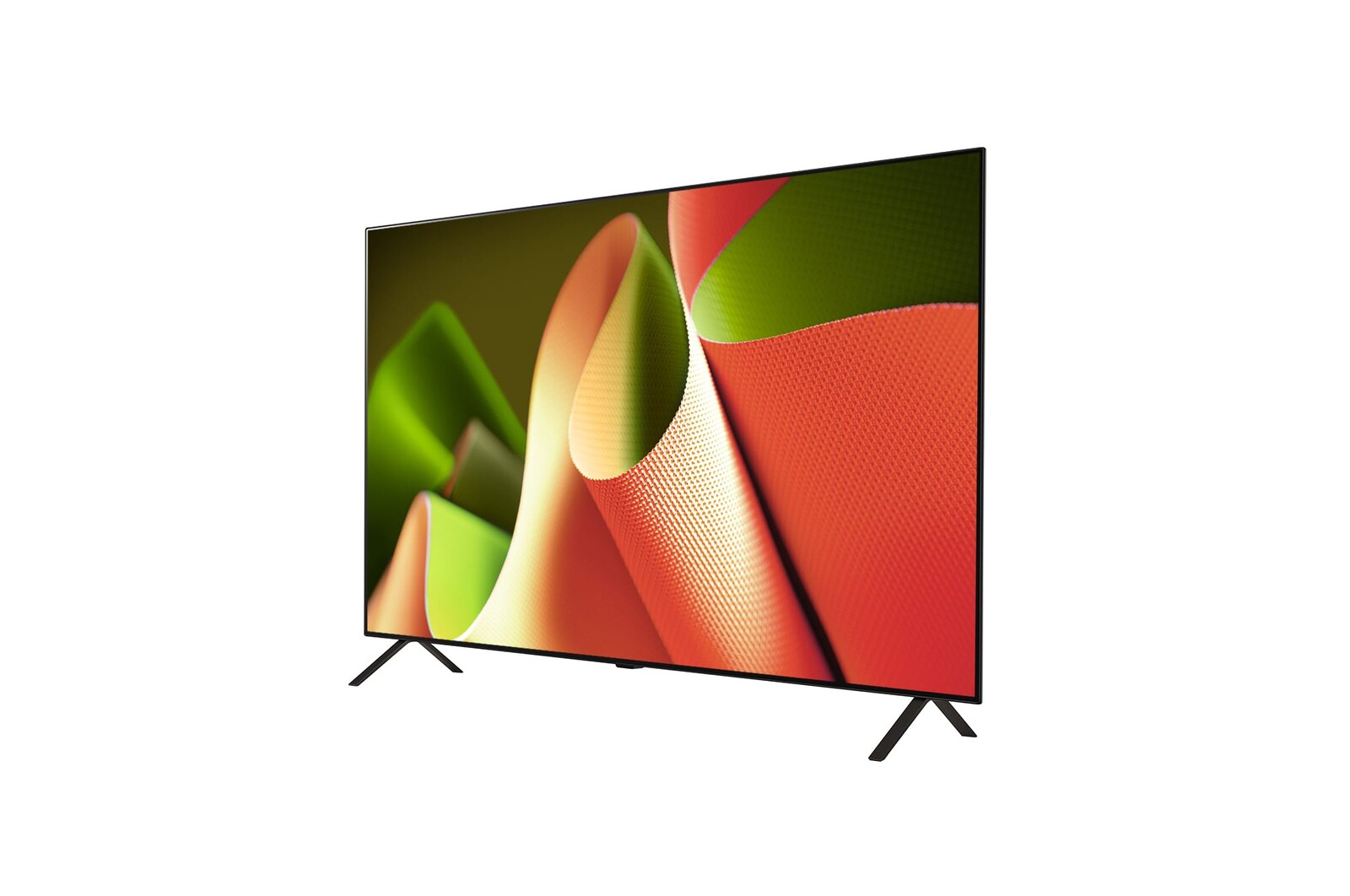 Slightly-angled right-facing side view of LG OLED TV, OLED B4