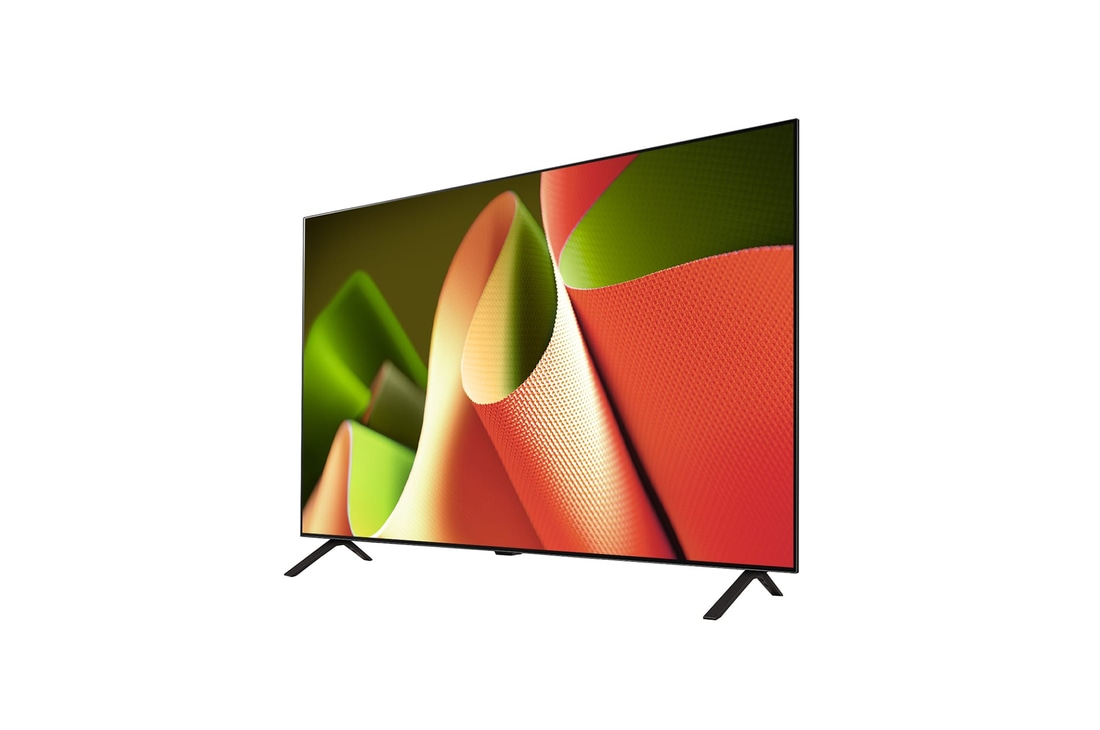 Slightly-angled right-facing side view of LG OLED TV, OLED B4
