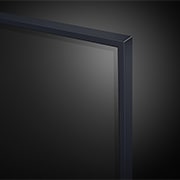 Close-up of the top edge of LG QNED TV, QNED90