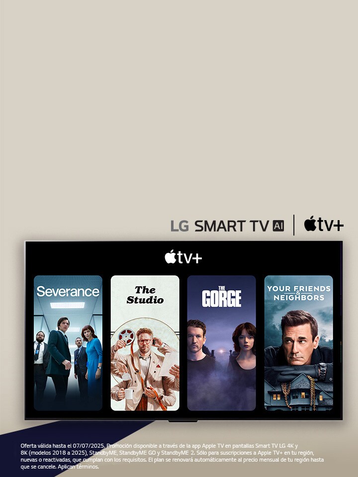 Se coloca LG TV con miniaturas de cuatro programas de televisión