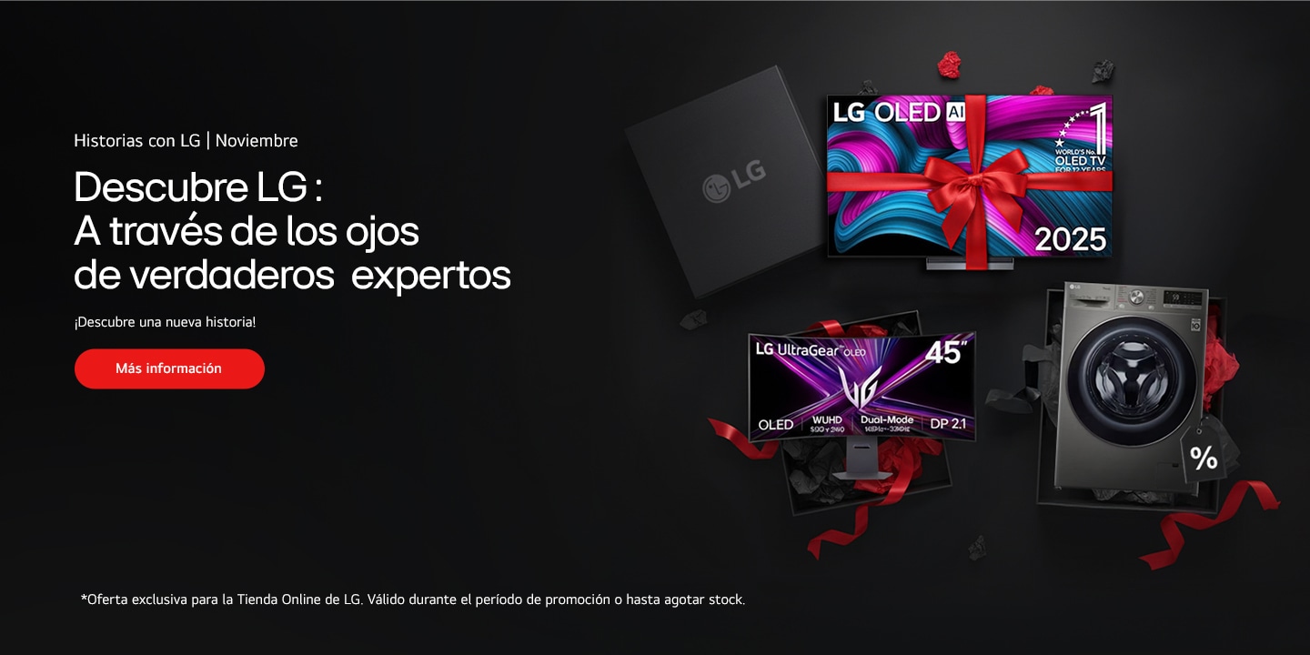 Imagen de una persona con electrodomésticos LG
