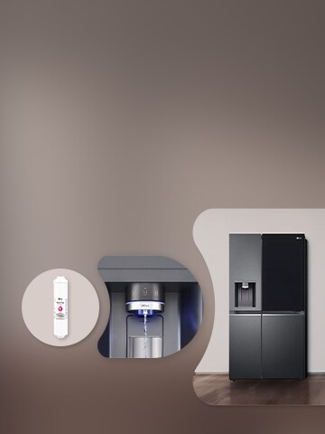Esta es una imagen del refrigerador LG y su accesorio.