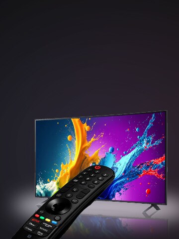 Esta es una imagen del televisor LG y su accesorio.