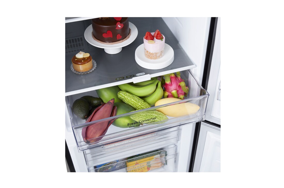 another angle of top view with food