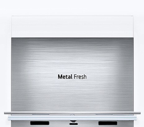 Vista de cerca del Metal Fresh™ del refrigerador side by side de LG.