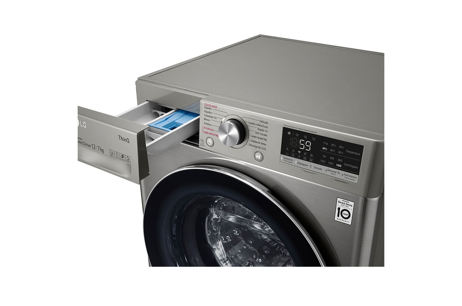 LG Lavadora Secadora 12Kg/7Kg con AIDD™, WD12VVC4S6C