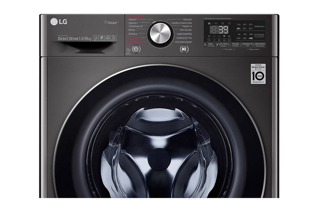 LG Lavadora Secadora 14Kg/8Kg con AIDD™ y Steam+, WD14BVC2S6C