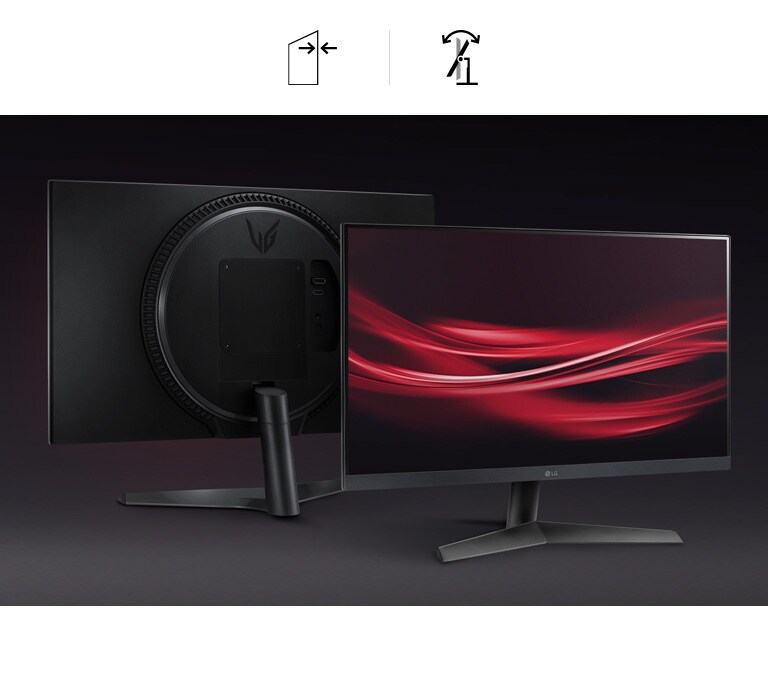 Monitor con un diseño elegante y prácticamente sin bordes con soporte de inclinación ajustable