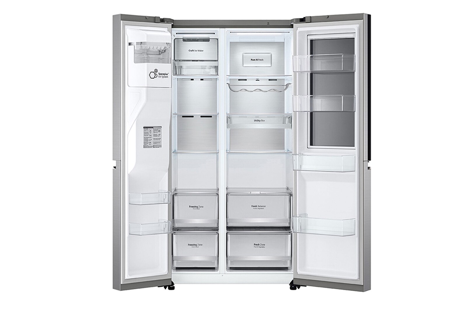 LG Refrigerador Side by Side de 598 L con InstaView™ Craft Ice™ - Plata, LS66SXNC