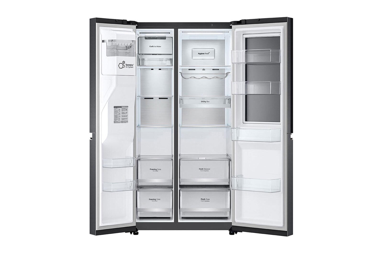 LG Refrigerador Side by Side de 598 L con InstaView™ Craft Ice™ - Negro, LS66SXTC