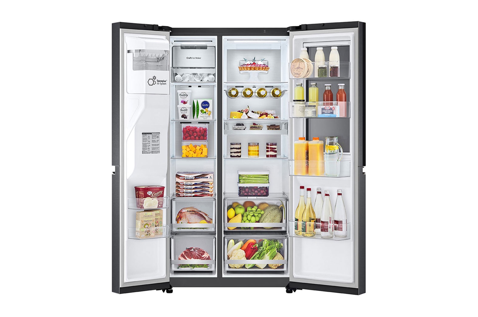 LG Refrigerador Side by Side de 598 L con InstaView™ Craft Ice™ - Negro, LS66SXTC