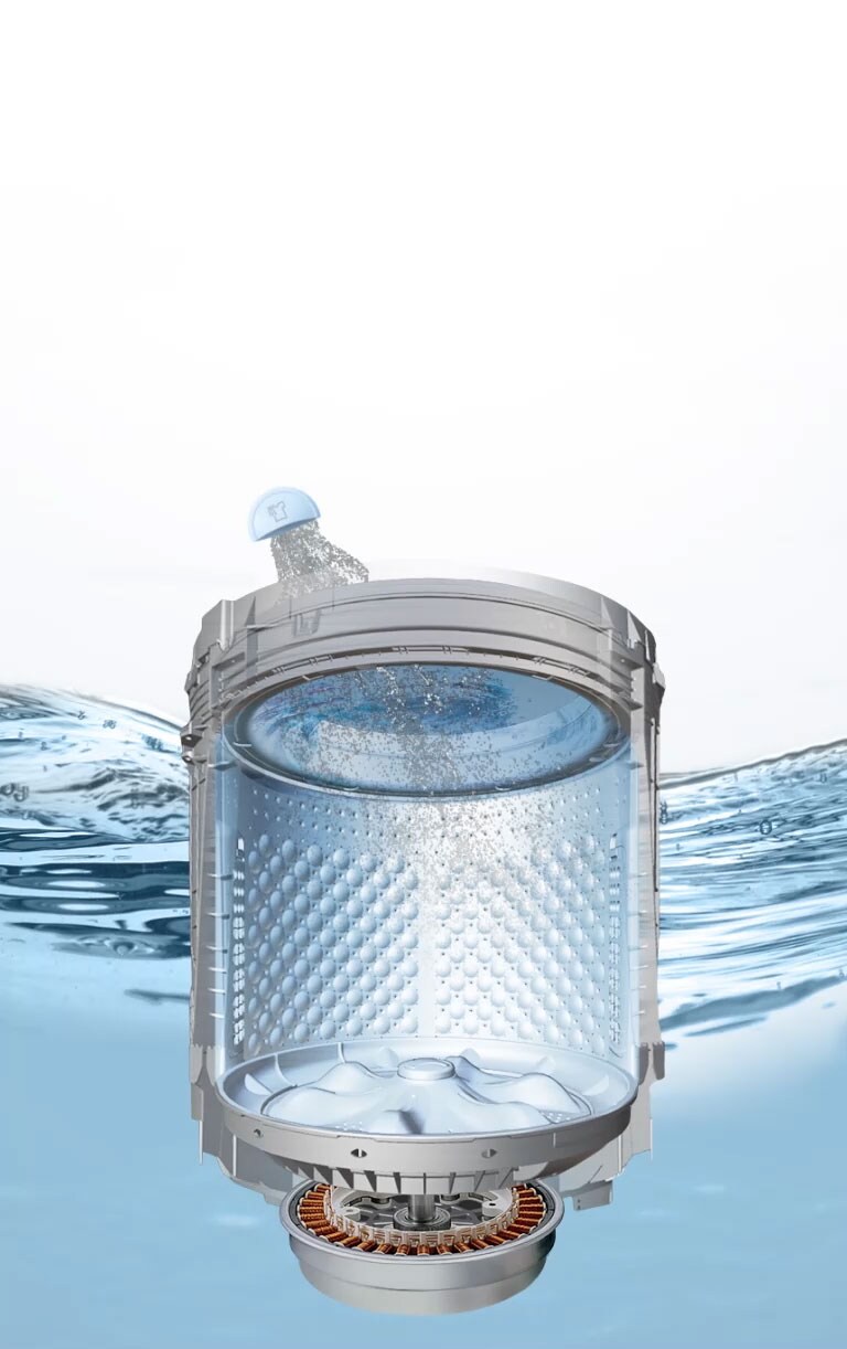 Pulveriza agua en cuatro direcciones mediante una boquilla múltiple 3D.