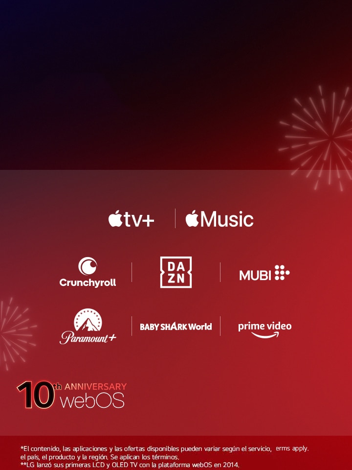 Imagen de la celebración de los 10 años de webOS durante la LG Streaming Week, con socios de contenido de todo el mundo