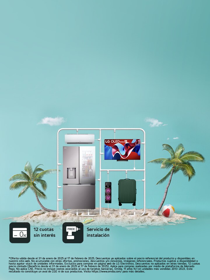 Banner de ofertas de verano, Línea Blanca, Smart TV, audio y Climatización