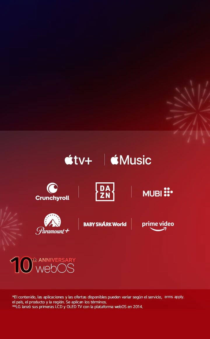 Imagen de la celebración de los 10 años de webOS durante la LG Streaming Week, con socios de contenido de todo el mundo