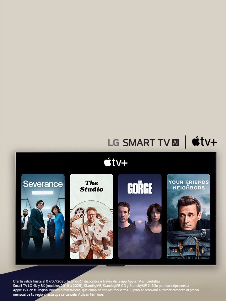 Se coloca LG TV con miniaturas de cuatro programas de televisión