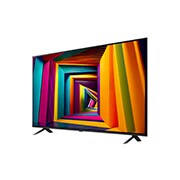 Vista lateral ligeramente inclinada hacia la izquierda de LG UHD TV, UT90