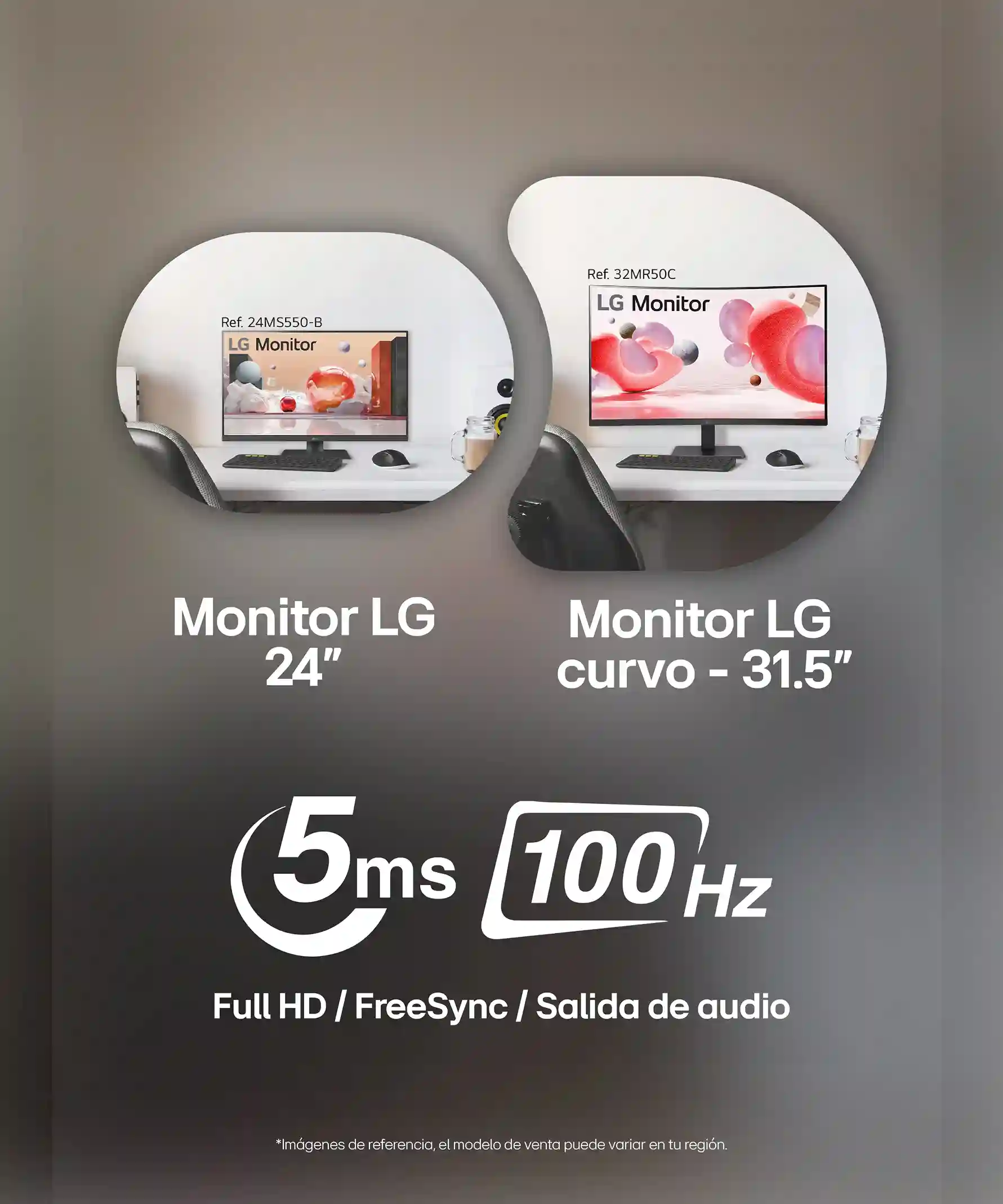 Monitores LG Curvos de 24 y 27 pulgadas