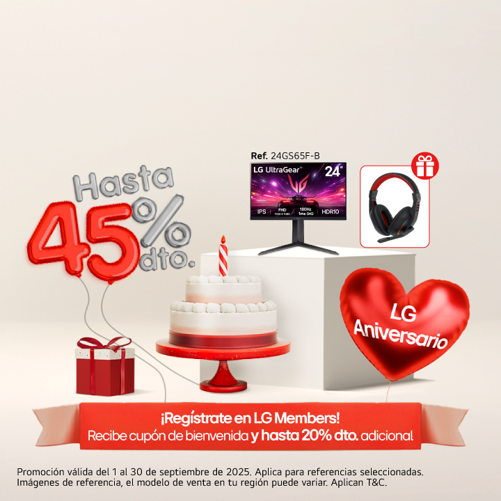 Aniversario LG, neveras, lavadoras,secadoras para ti, 45% de descuento