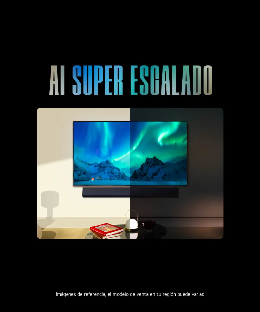 Ai super escalado con televisor dividido en 2 de noche y dia
