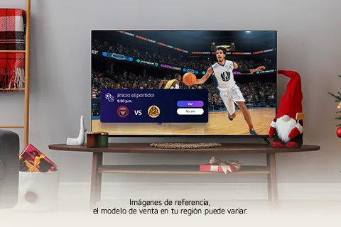 Tv LG, en sala de estar con una partido de baloncesto