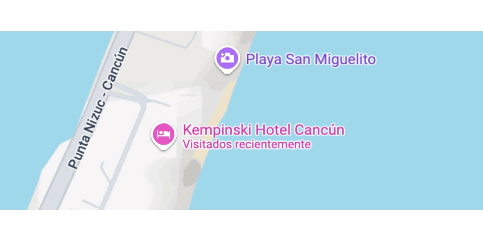 Mapa Google Maps de la ubicación del Hotel Kempinski Hotel Cancún