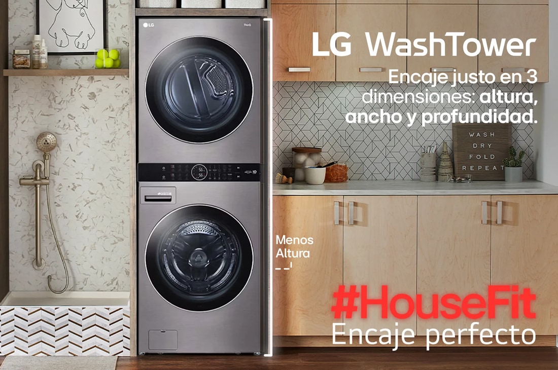 WashTower encaje perfecto, en espacio de lavado  WK22VS6P