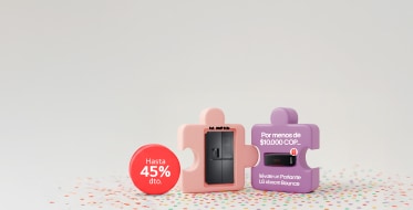 Banner promo Nevecón 45% de descuento. regalo un parlante LG xboom Bounce