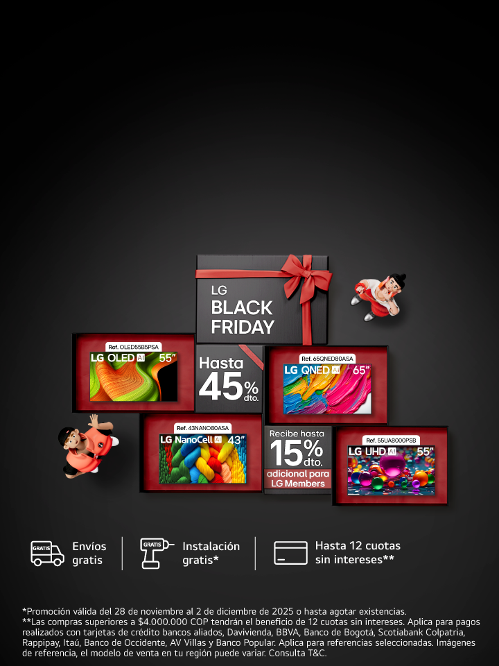 banner promocional TVs Black Friday 45% de descuento