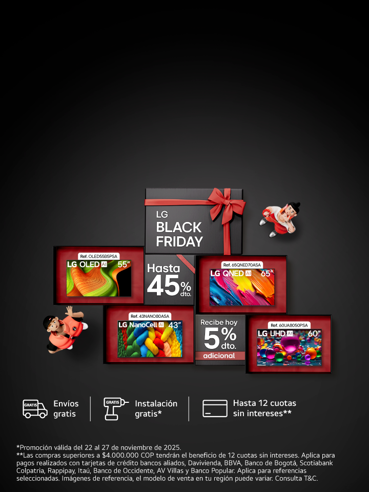 banner promocional TVs Black Friday 45% de descuento