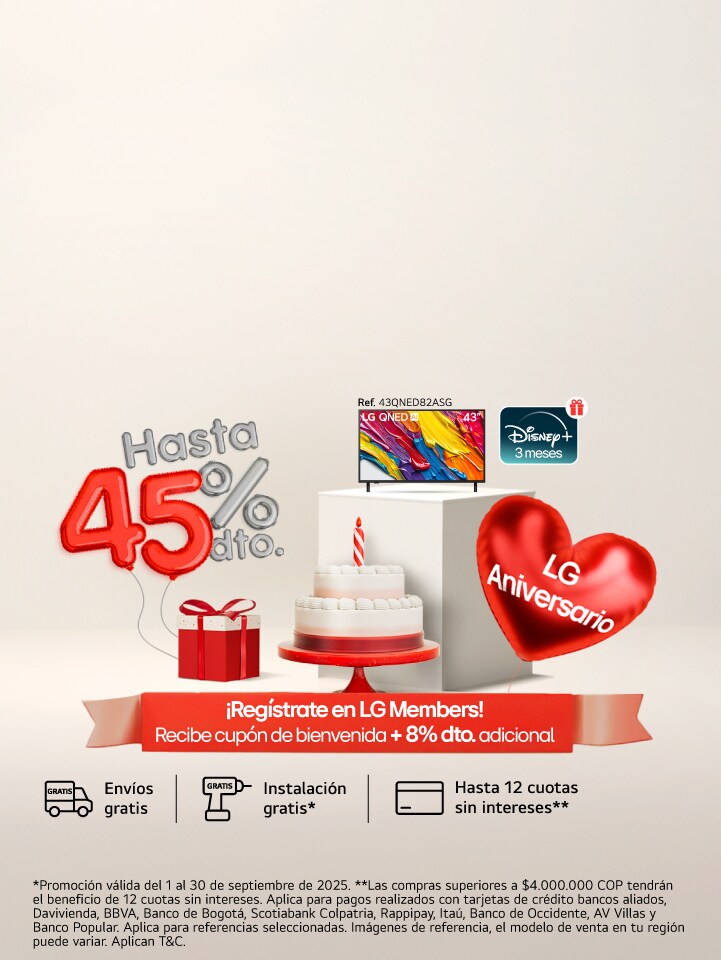 Banner Aniversario LG, TV y más ara ti hasta un 45% de descuento