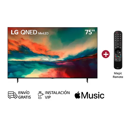 LG TV 75 Pulgadas QNED MiniLED 4K - 75QNED85SRA - Incluye Magic Remote, 75QNED85SRA